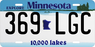 MN license plate 369LGC