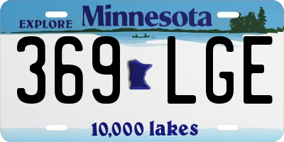 MN license plate 369LGE