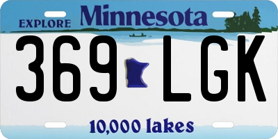 MN license plate 369LGK