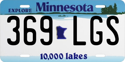 MN license plate 369LGS