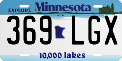 MN license plate 369LGX