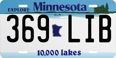 MN license plate 369LIB