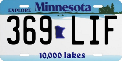 MN license plate 369LIF