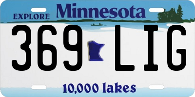 MN license plate 369LIG