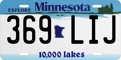 MN license plate 369LIJ
