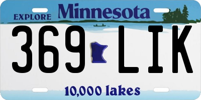 MN license plate 369LIK