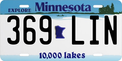MN license plate 369LIN