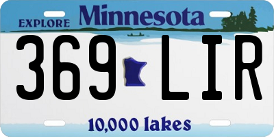 MN license plate 369LIR