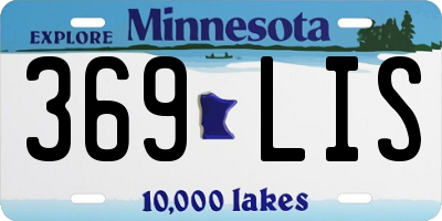 MN license plate 369LIS