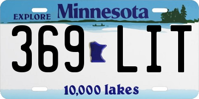 MN license plate 369LIT