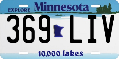 MN license plate 369LIV
