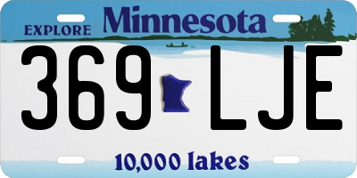 MN license plate 369LJE
