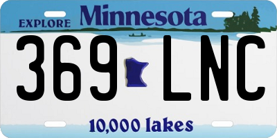 MN license plate 369LNC