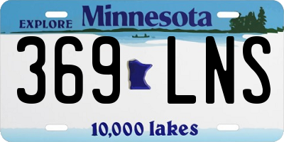 MN license plate 369LNS