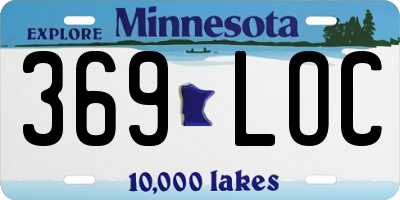 MN license plate 369LOC