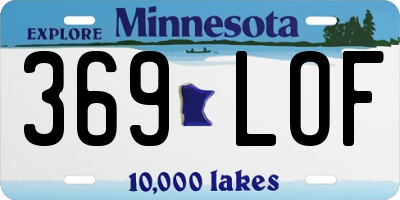 MN license plate 369LOF