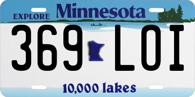 MN license plate 369LOI