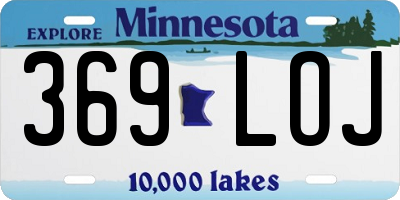 MN license plate 369LOJ