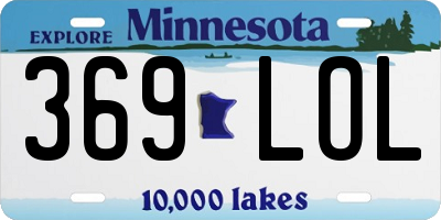MN license plate 369LOL