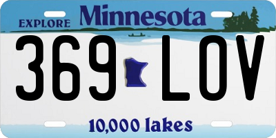 MN license plate 369LOV