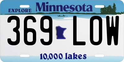 MN license plate 369LOW