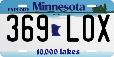 MN license plate 369LOX