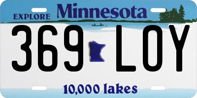 MN license plate 369LOY