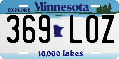 MN license plate 369LOZ