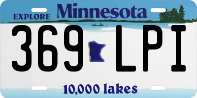 MN license plate 369LPI