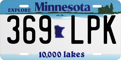 MN license plate 369LPK