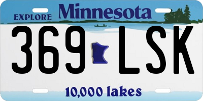 MN license plate 369LSK
