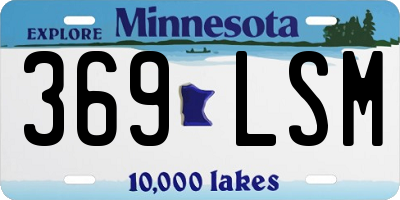 MN license plate 369LSM
