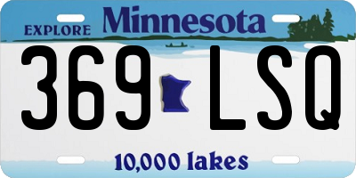 MN license plate 369LSQ