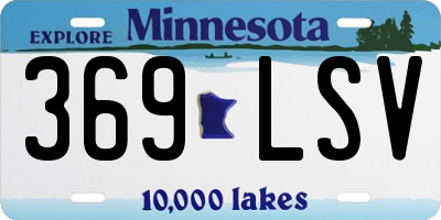 MN license plate 369LSV