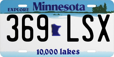 MN license plate 369LSX