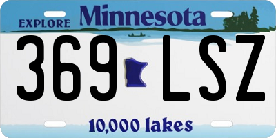MN license plate 369LSZ