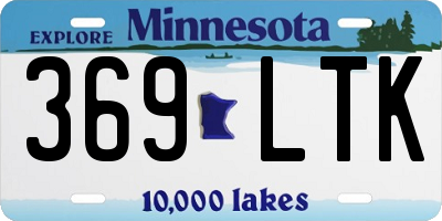 MN license plate 369LTK