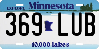 MN license plate 369LUB