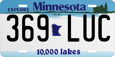 MN license plate 369LUC