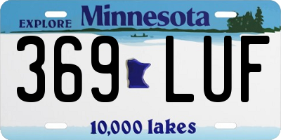 MN license plate 369LUF