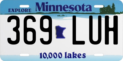 MN license plate 369LUH