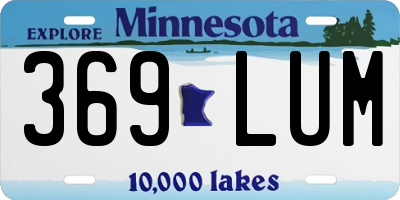 MN license plate 369LUM