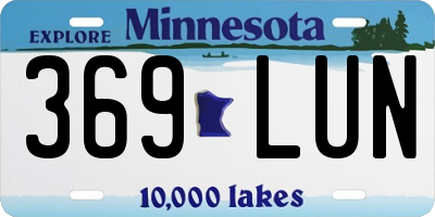 MN license plate 369LUN