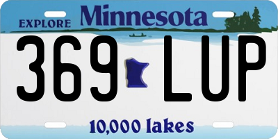MN license plate 369LUP