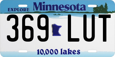 MN license plate 369LUT