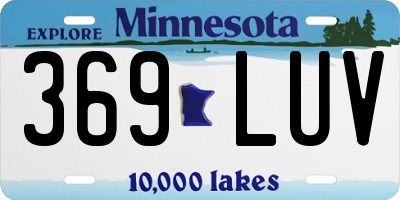 MN license plate 369LUV