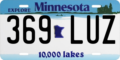 MN license plate 369LUZ