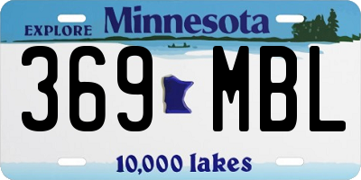 MN license plate 369MBL