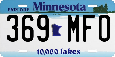 MN license plate 369MFO