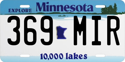 MN license plate 369MIR